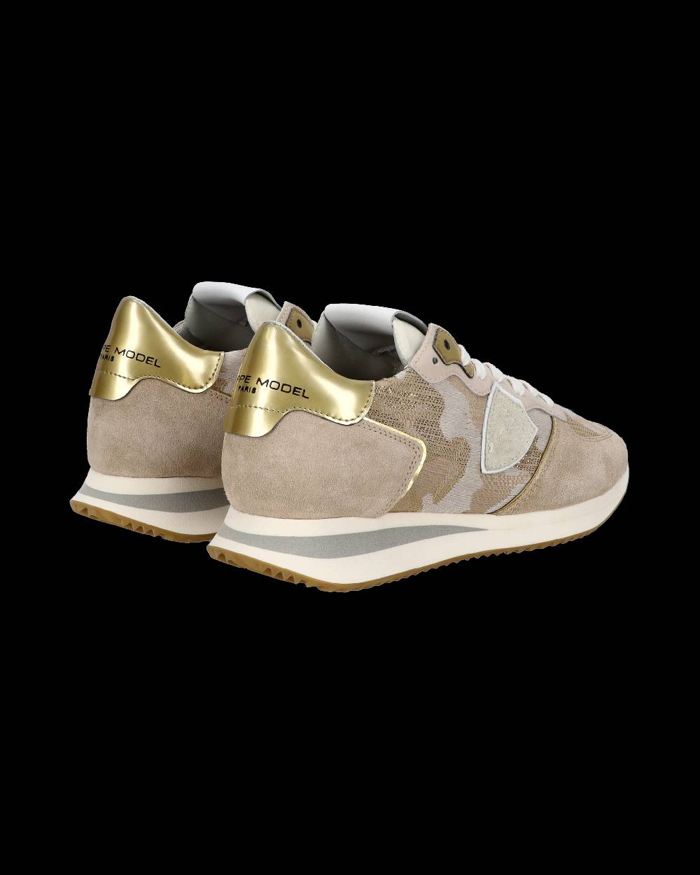 Philippe Model Sneaker casual Trpx da donna in pelle e nylon - Dorato e sabbia Duty-free
