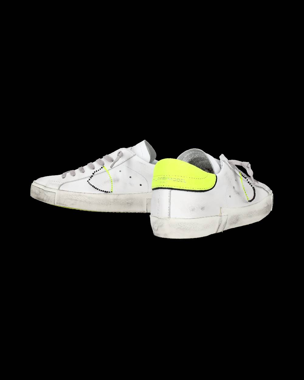 Philippe Model Sneaker basse Prsx uomo - bianco, nero e giallo fluo 2025