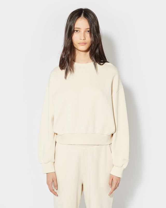 Philippe Model Felpa Cropped Beatrice da Donna Beige ecru in Jersey Acquista Ora