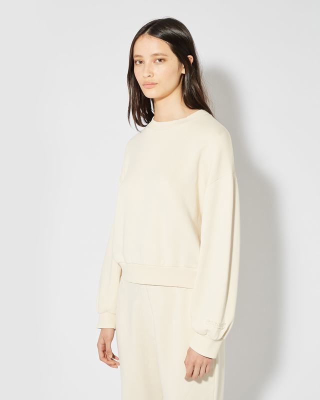 Philippe Model Felpa Cropped Beatrice da Donna Beige ecru in Jersey Acquista Ora