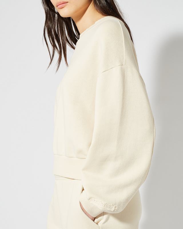 Philippe Model Felpa Cropped Beatrice da Donna Beige ecru in Jersey Acquista Ora