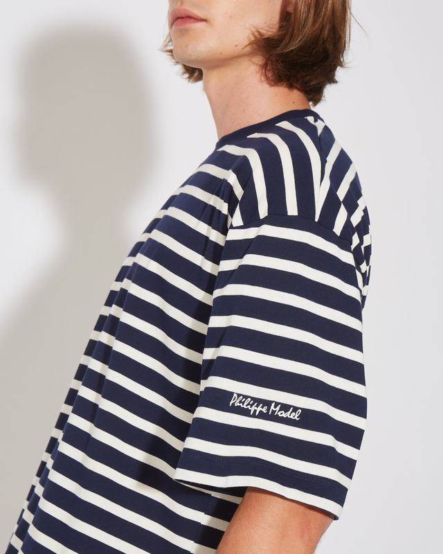 Philippe Model T-Shirt Maurice da Uomo Blu in Cotone Promozione Limitata