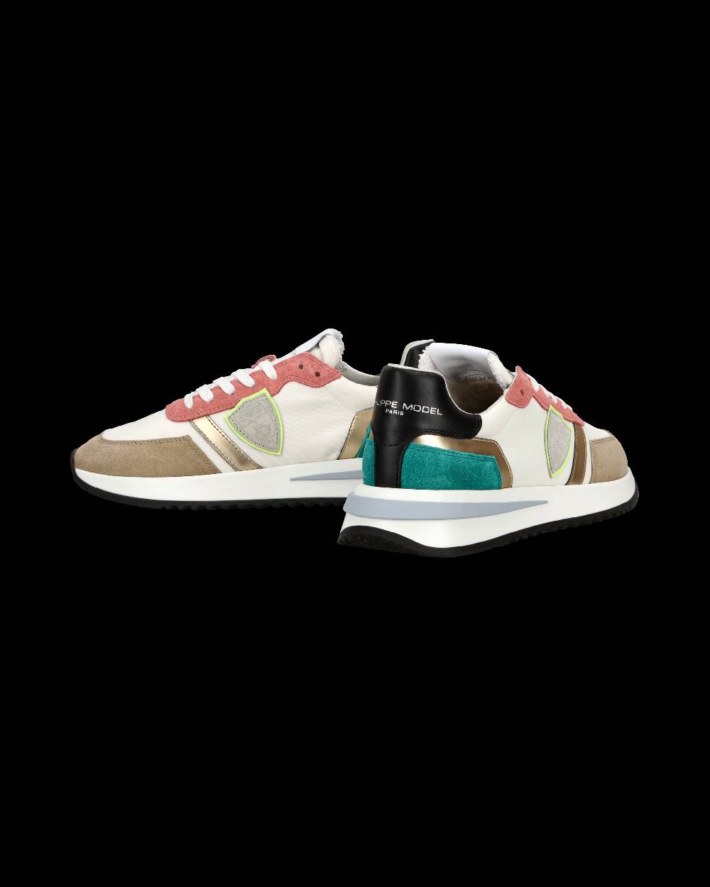 Philippe Model Sneaker casual Tropez 2.1 da donna in nylon e pelle - Bianco e multicolor Offerta Giorno del Papà