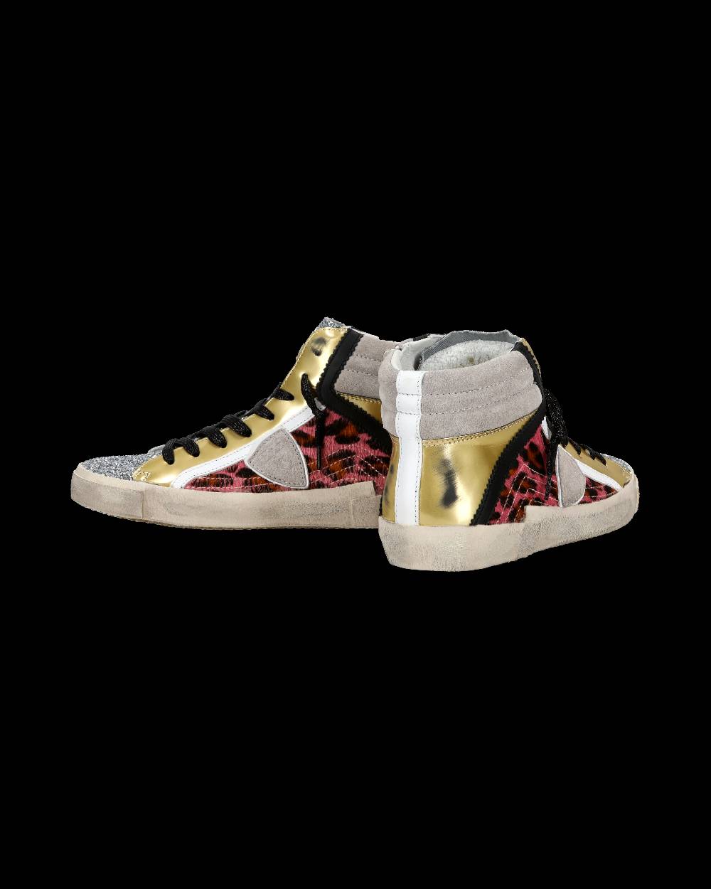 Philippe Model Sneaker casual Prsx da donna in nylon e pelle - Nero e argento Offerta San Valentino