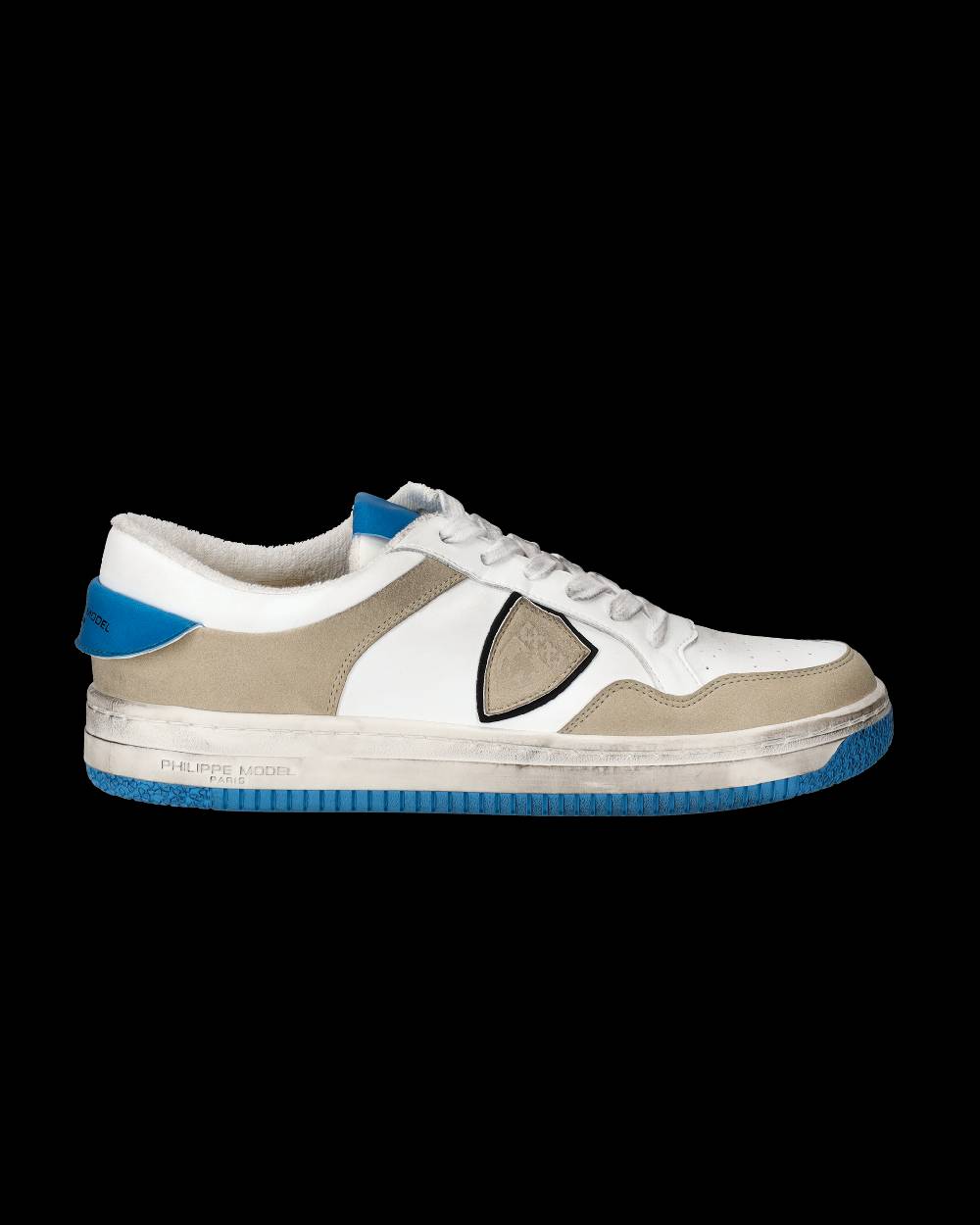 Philippe Model Sneakers Lyon da Uomo Bianche e Blu in Pelle Riciclata Comprane uno, ottenene uno gratis