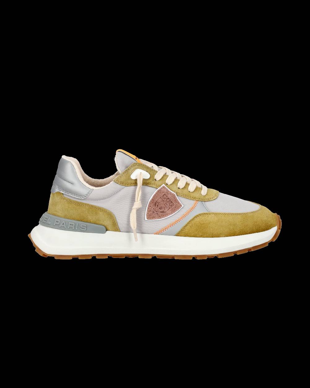 Philippe Model Sneaker sportive Antibes da uomo in nylon e pelle - Senape e grigio Ultimi tre giorni