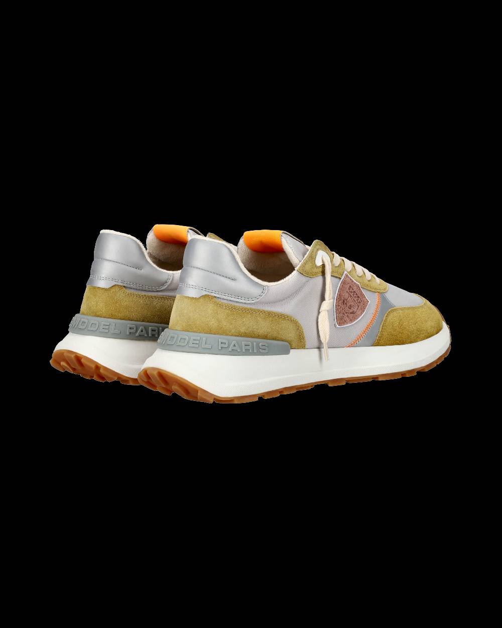 Philippe Model Sneaker sportive Antibes da uomo in nylon e pelle - Senape e grigio Ultimi tre giorni