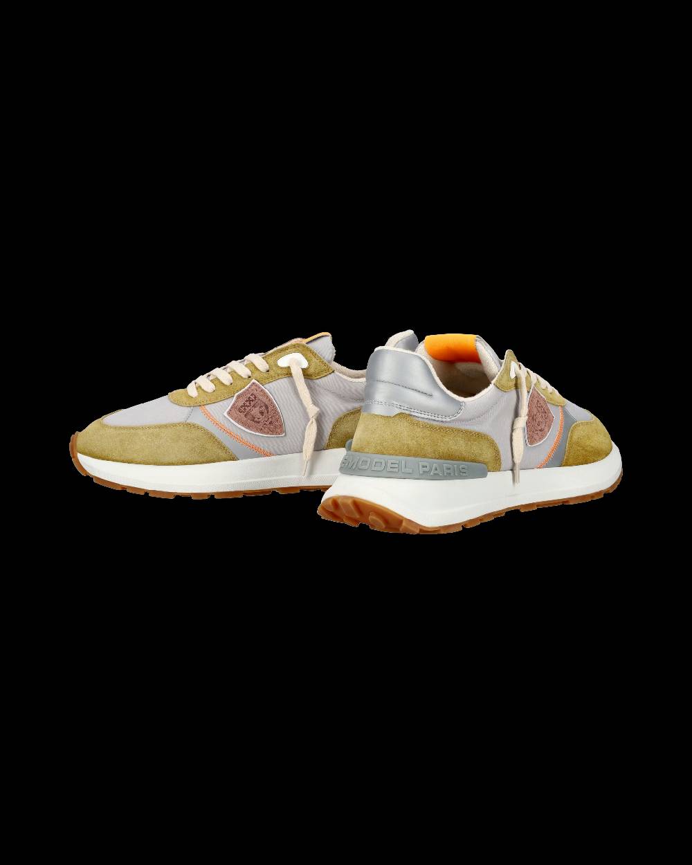 Philippe Model Sneaker sportive Antibes da uomo in nylon e pelle - Senape e grigio Ultimi tre giorni