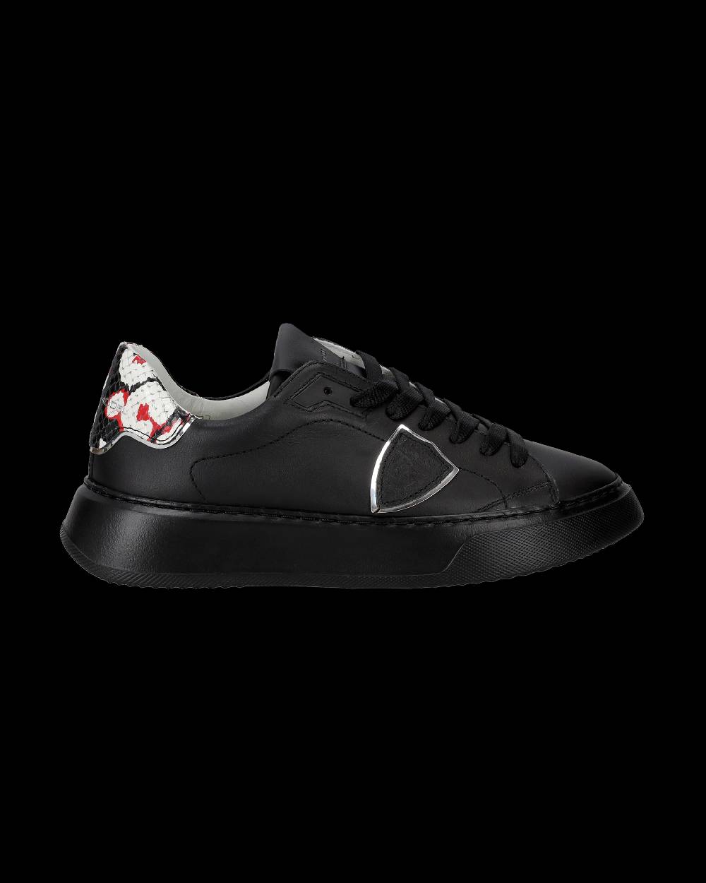 Philippe Model Sneakers Temple Nere Donna in Pelle Con Esporta salva