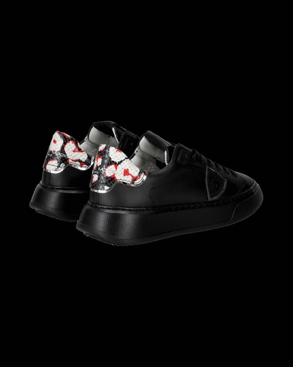 Philippe Model Sneakers Temple Nere Donna in Pelle Con Esporta salva