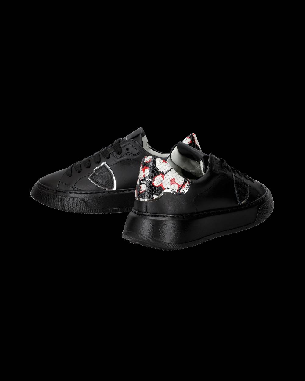 Philippe Model Sneakers Temple Nere Donna in Pelle Con Esporta salva