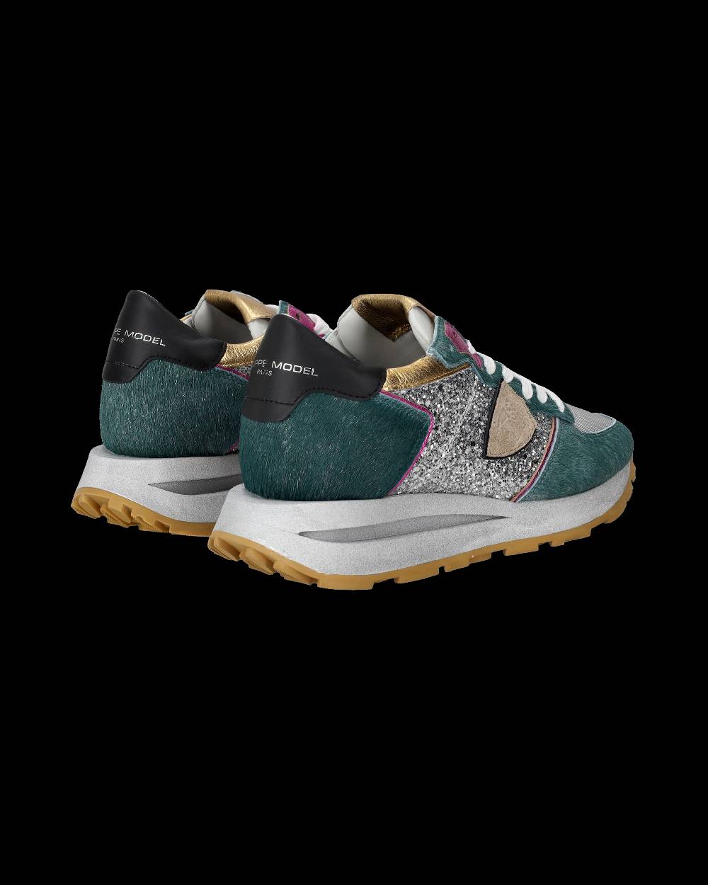 Philippe Model Sneaker basse Tropez Haute donna - verde e argento 50% di sconto per tempo limitato