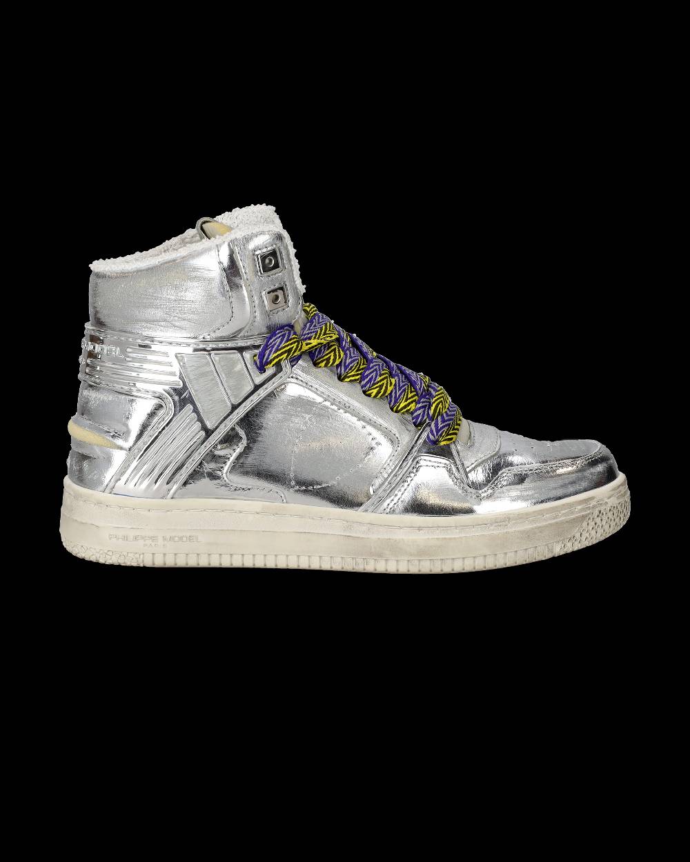 Philippe Model Sneakers Alte La Grande da Donna Argento in Pelle Metal Spedizione Gratuita