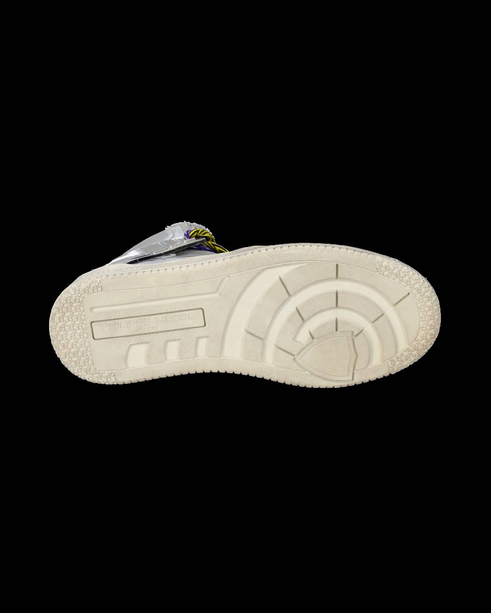 Philippe Model Sneakers Alte La Grande da Donna Argento in Pelle Metal Spedizione Gratuita