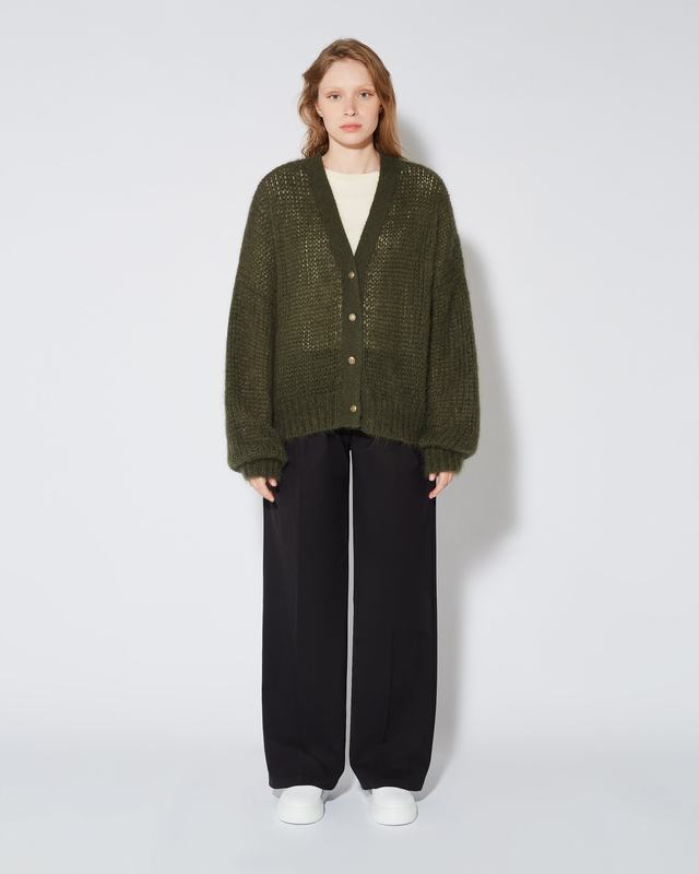 Philippe Model Cardigan Roxane da Donna Verde militare in Lana Mohair Negozio