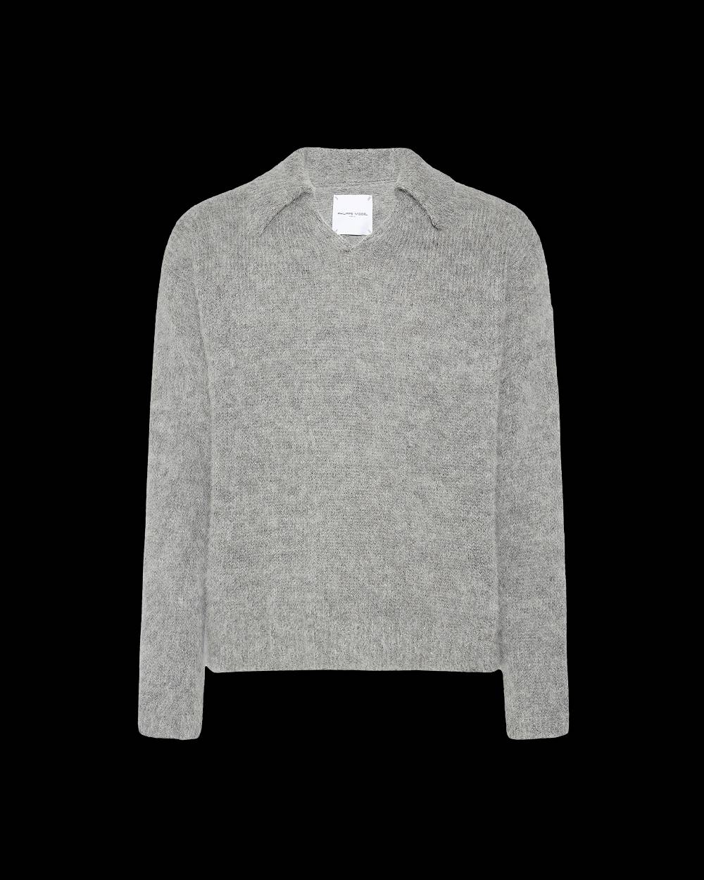 Philippe Model Maglione Polo Roger da Uomo Grigio chiaro in Lana Mohair Shopping online