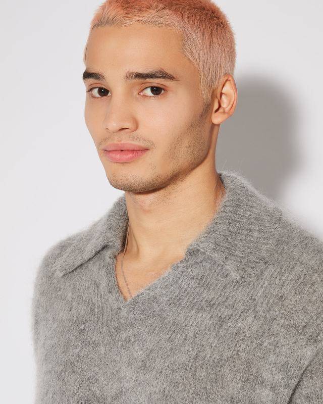 Philippe Model Maglione Polo Roger da Uomo Grigio chiaro in Lana Mohair Shopping online