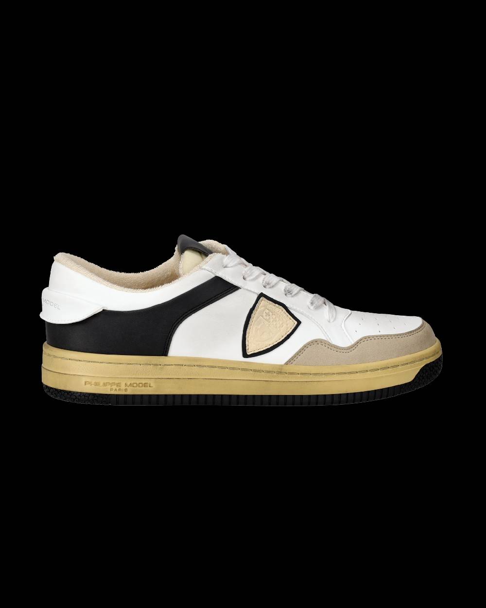 Philippe Model Sneakers Lyon da Uomo Bianche e Nere in Pelle Riciclata Offerta San Valentino