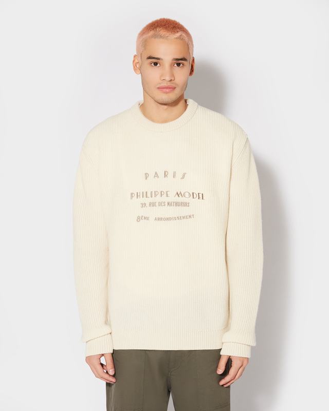 Philippe Model Felpa Rafael da Uomo Bianca in Jersey Online Outlet
