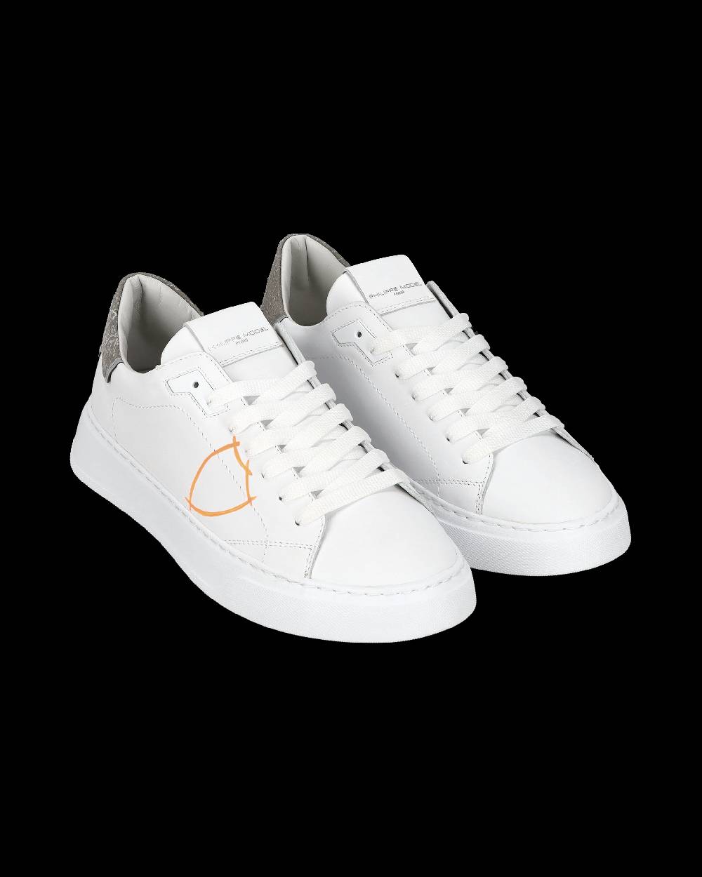 Philippe Model Sneaker casual Temple da uomo in pelle - Arancione e bianco Fino al 60% di sconto