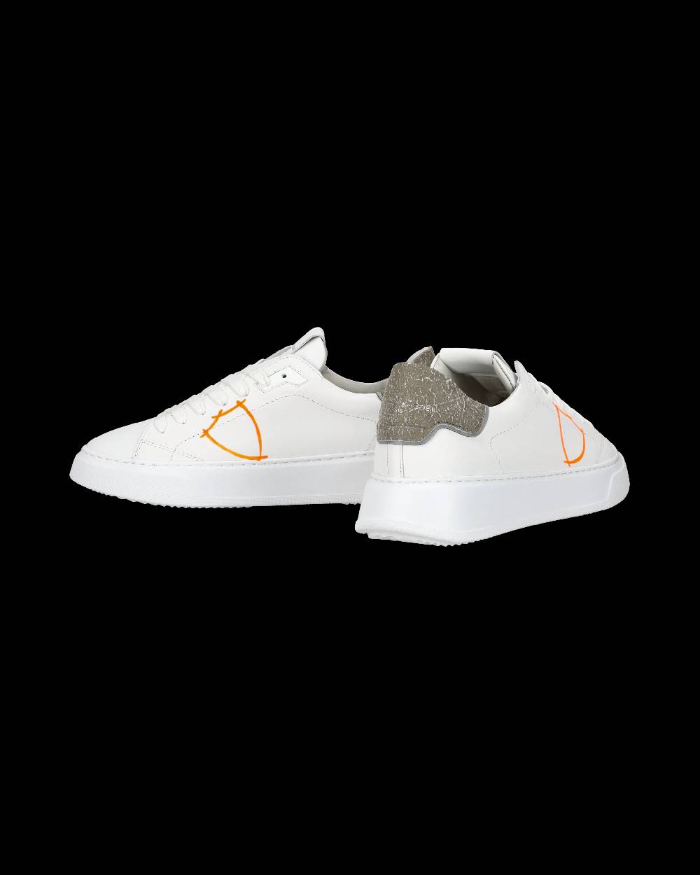 Philippe Model Sneaker casual Temple da uomo in pelle - Arancione e bianco Fino al 60% di sconto