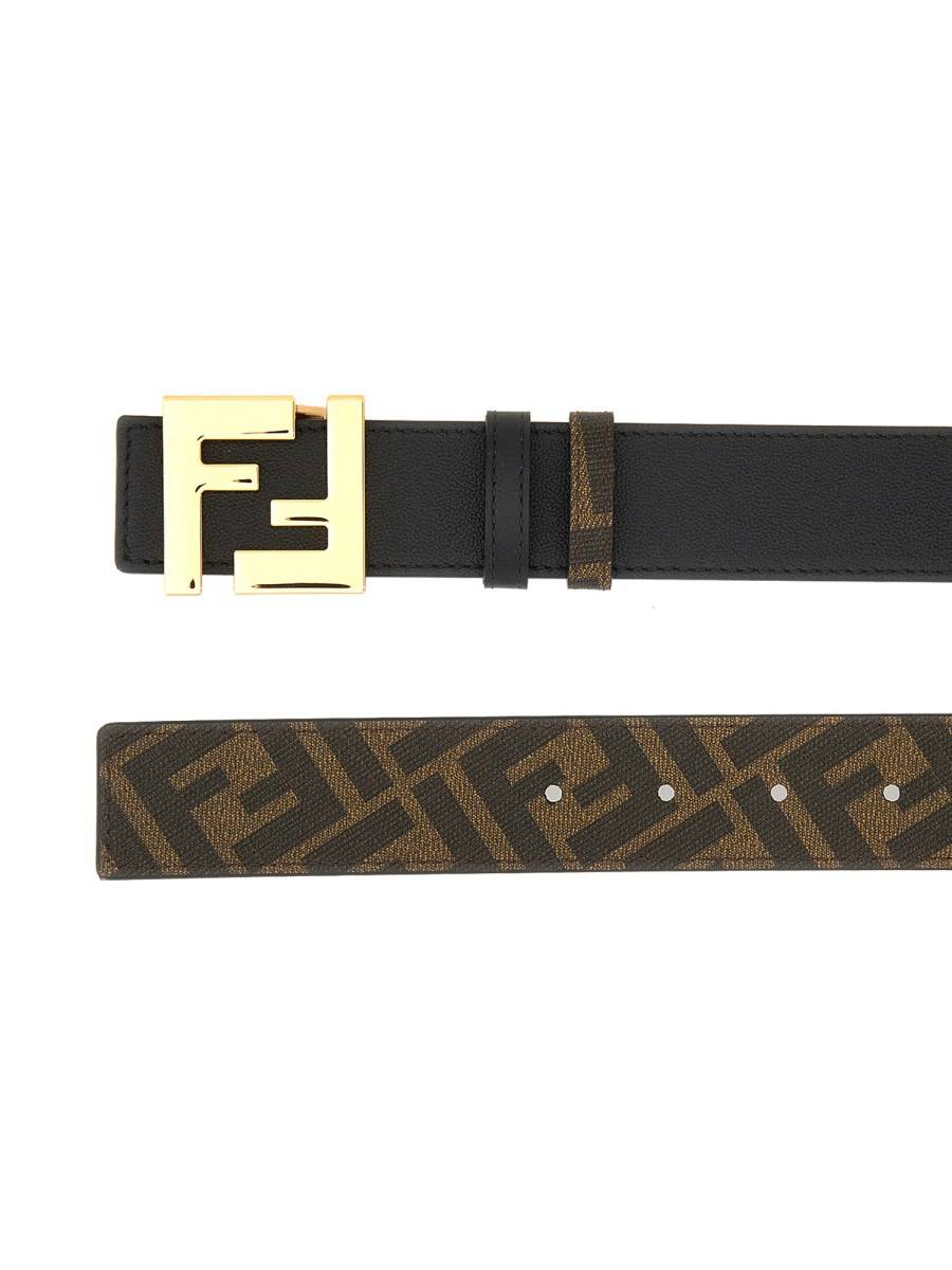 FENDI CINTURA IN PELLE REVERSIBILE CON LOGO Saldi