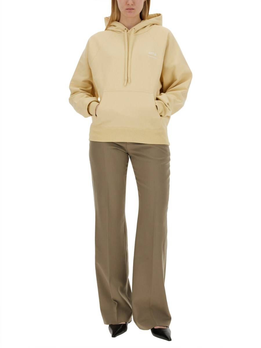 AMI PARIS FELPA IN COTONE CON LOGO Fino al 65% di sconto