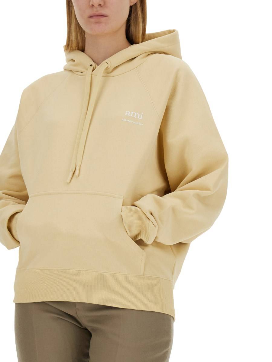 AMI PARIS FELPA IN COTONE CON LOGO Fino al 65% di sconto