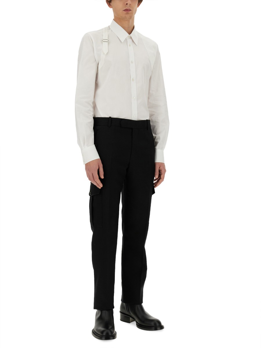 ALEXANDER McQUEEN PANTALONE MILITARY IN LANA 50% di sconto con spedizione gratuita