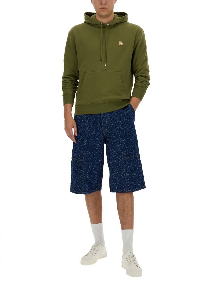 MAISON KITSUNÉ FELPA CON CAPPUCCIO IN COTONE Italia