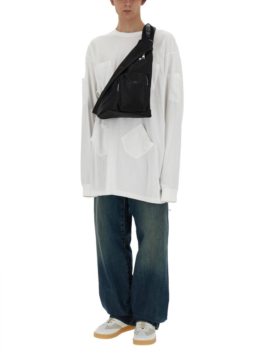MM6 MAISON MARGIELA T-SHIRT IN JERSEY DI COTONE CON STAMPA LOGO Presa