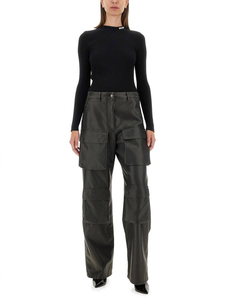 MSGM MAGLIA IN VISCOSA CON LOGO Fino al 60% di sconto