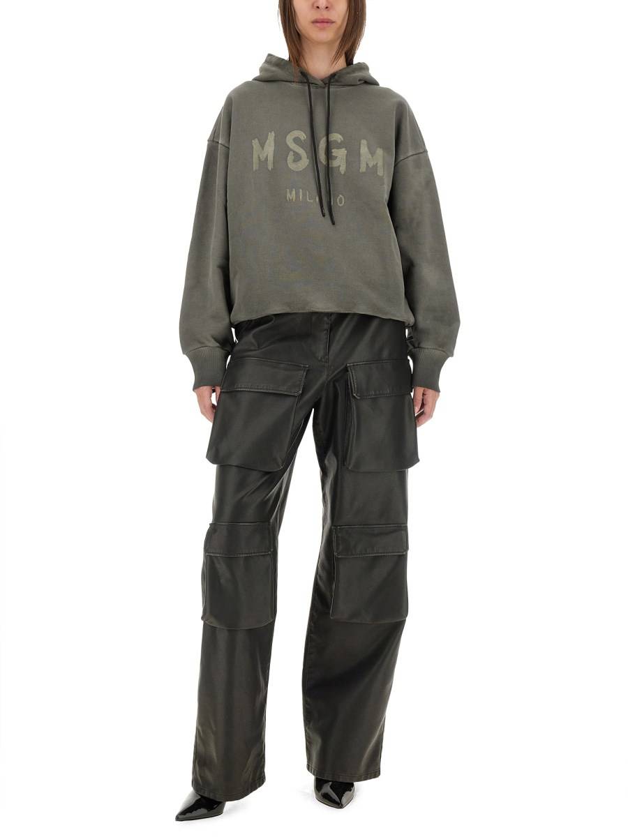 MSGM PANTALONE CARGO IN ECO PELLE Offerta speciale della fabbrica