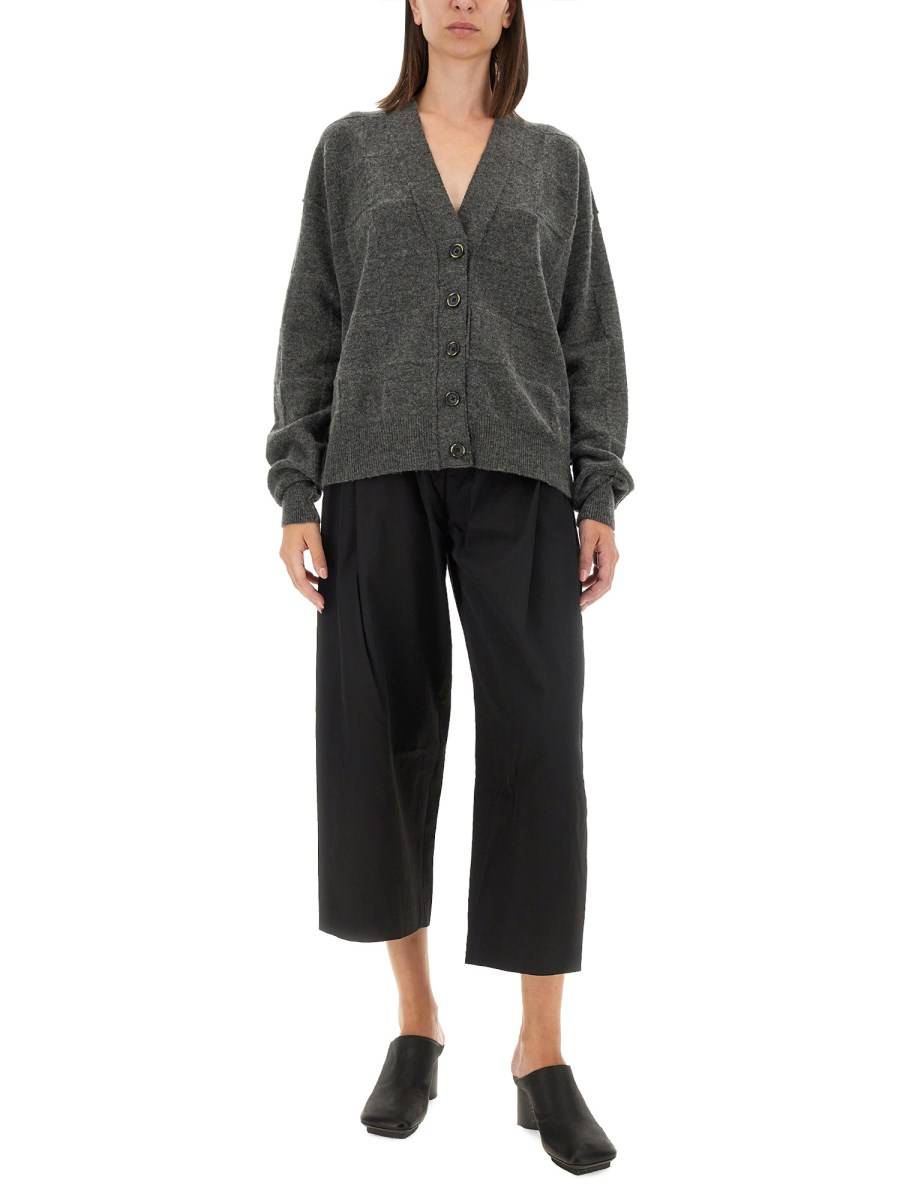 UMA WANG CARDIGAN IN MISTO LANA CON SCOLLO A V Officina