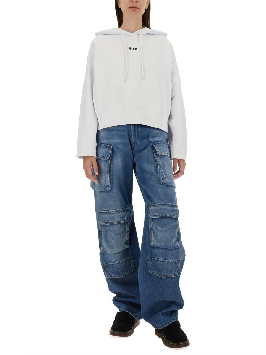 MSGM FELPA IN COTONE CON MICRO LOGO Black Friday Prezzi