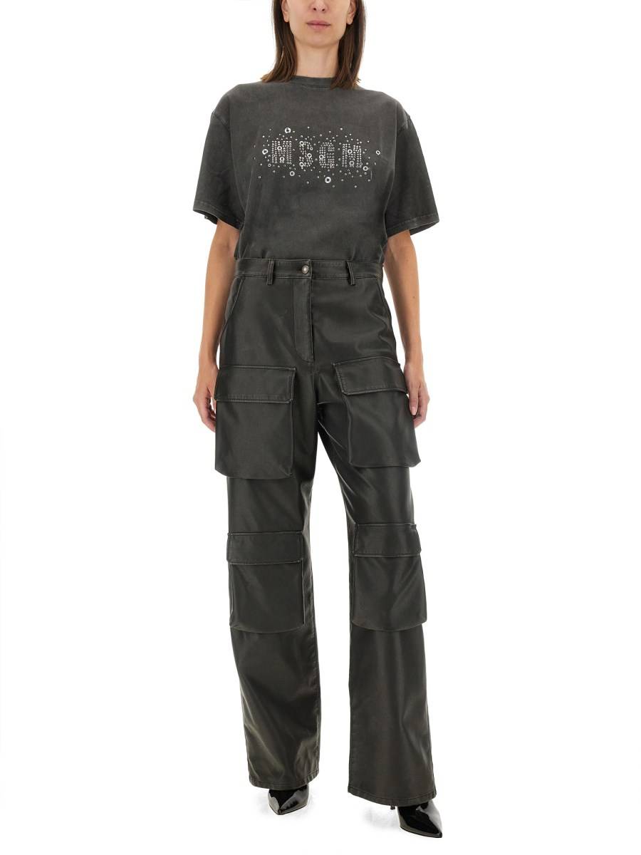 MSGM T-SHIRT IN JERSEY DI COTONE CON LOGO 50% di sconto per tempo limitato