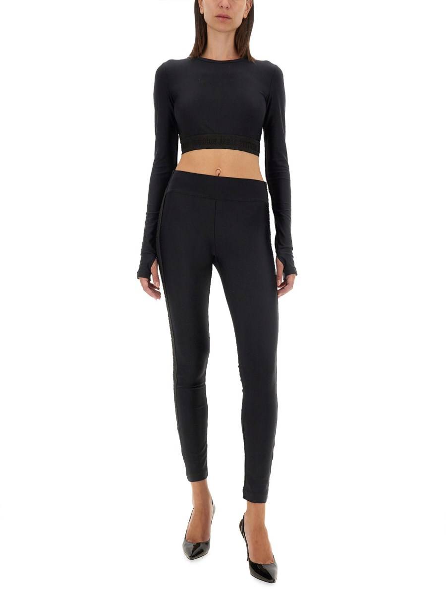VERSACE JEANS COUTURE LEGGINGS CON LOGO Negozi Online