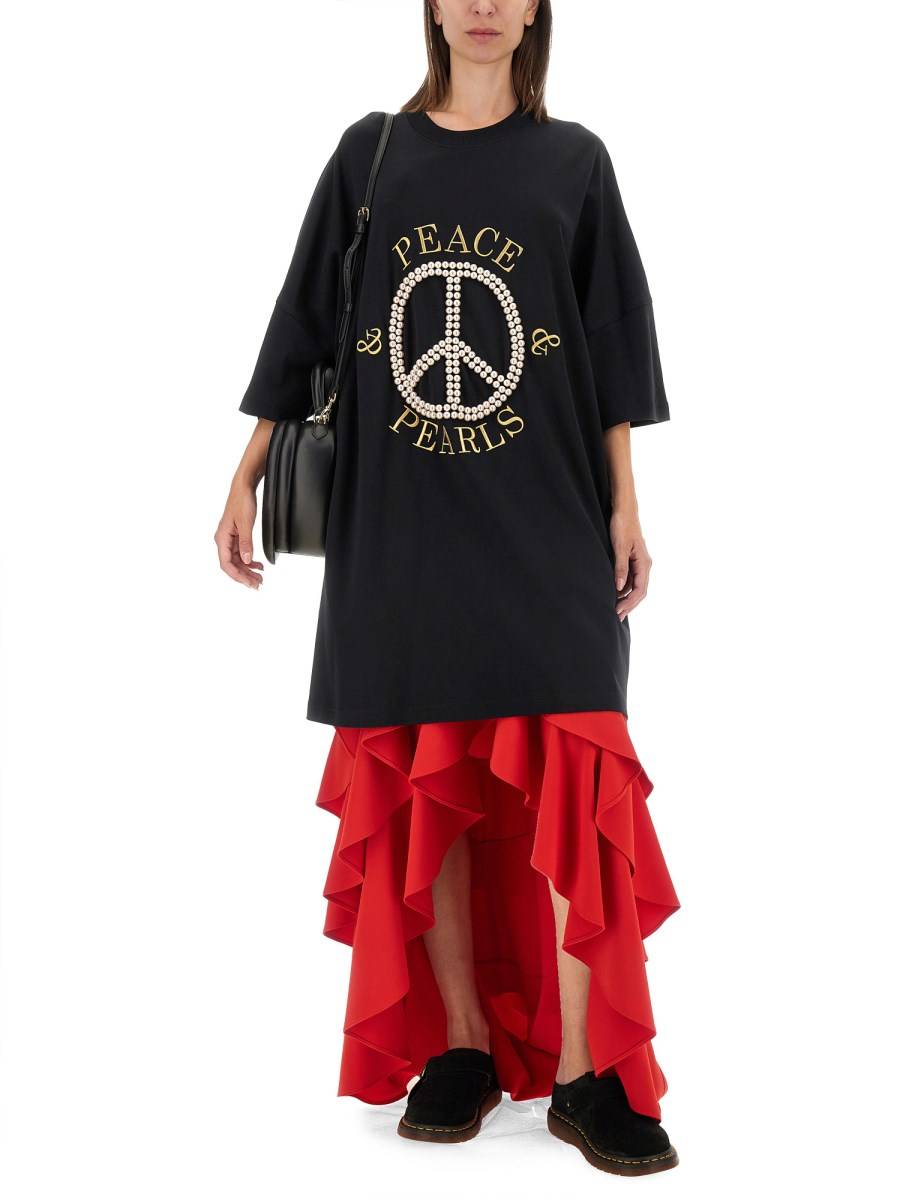 MOSCHINO ABITO IN INTERLOCK DI COTONE PEACE & PEARLS Offerta San Valentino