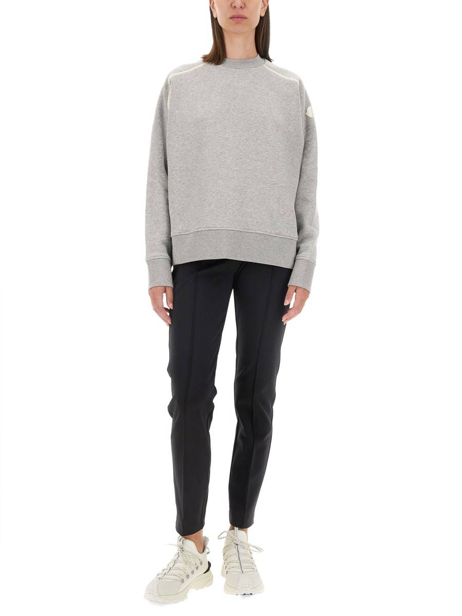 MONCLER FELPA IN COTONE CON LOGO Offerta migliore