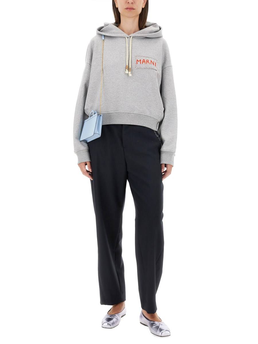 MARNI FELPA IN COTONE CON LOGO Online Outlet