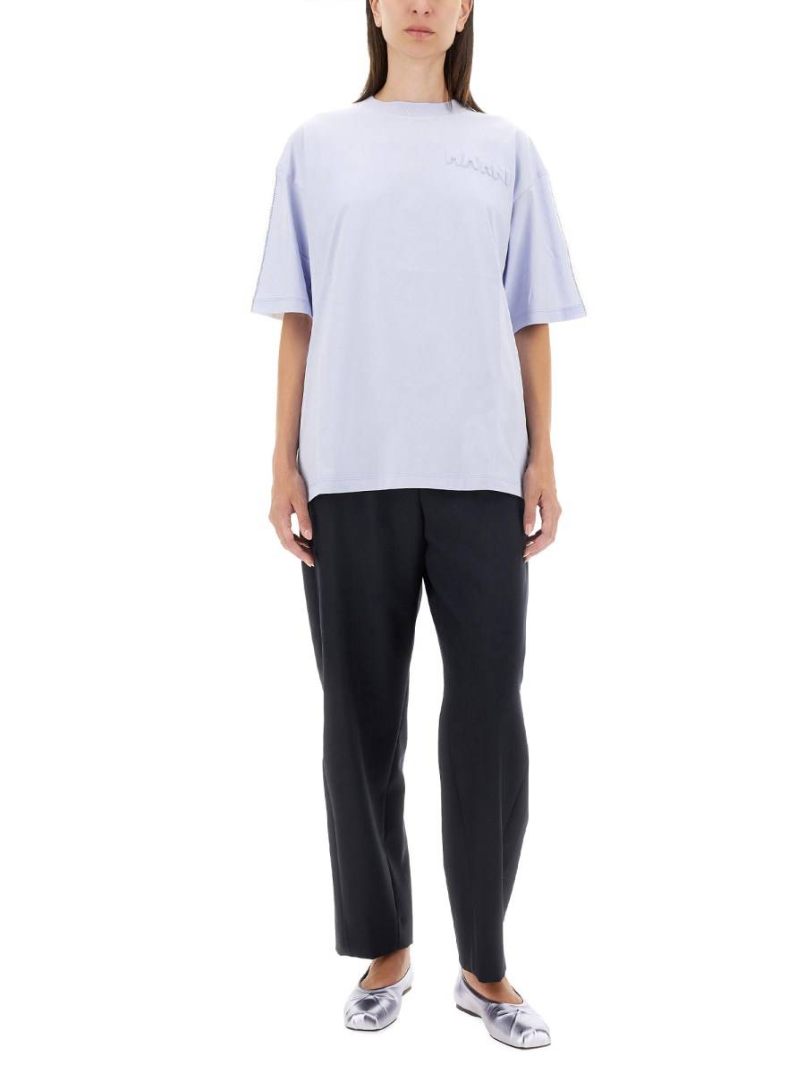 MARNI T-SHIRT IN JERSEY DI COTONE CON STAMPA LOGO Offerta temporanea