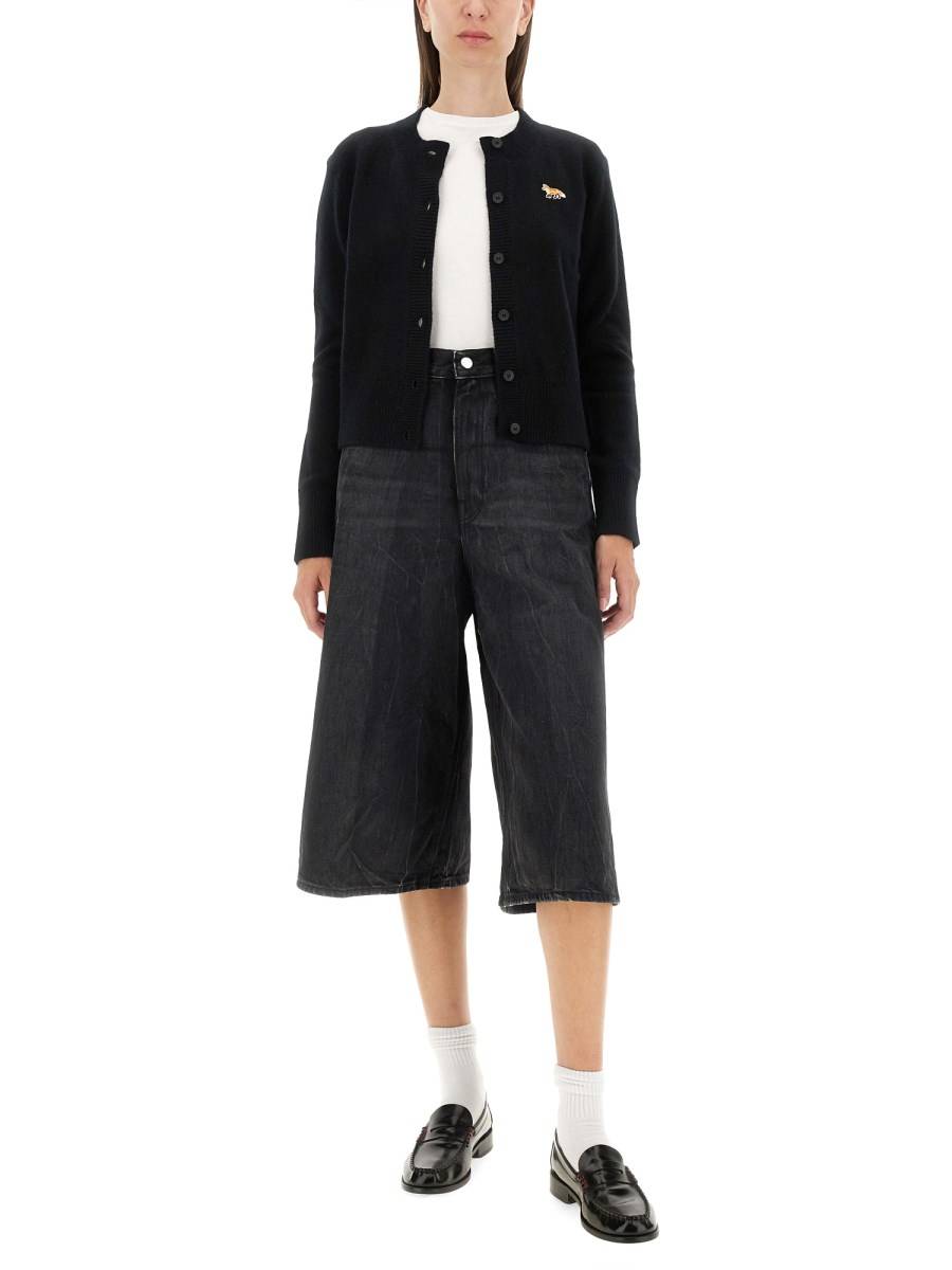 MAISON KITSUNÉ CARDIGAN CON PATCH BABY FOX IN LANA Lightning offer
