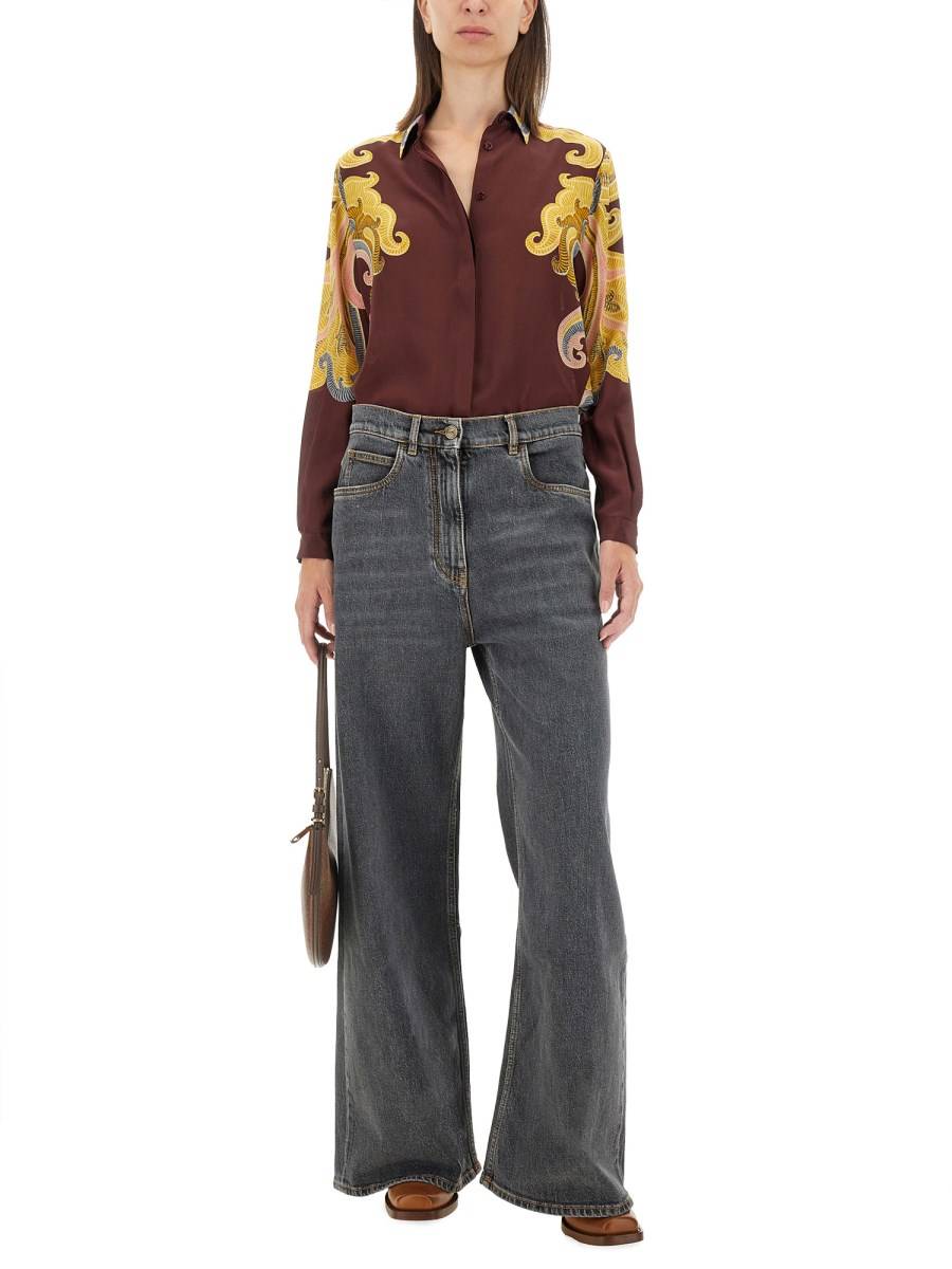 ETRO CAMICIA IN SETA CON STAMPA Fino al 65% di sconto