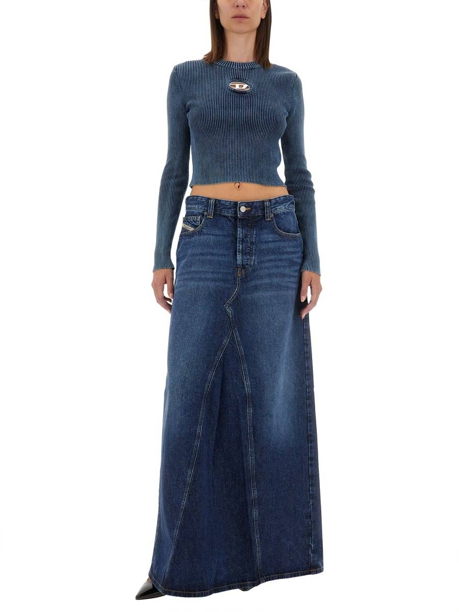 DIESEL GONNA "DE-PAGO" IN DENIM DI COTONE Super sconto