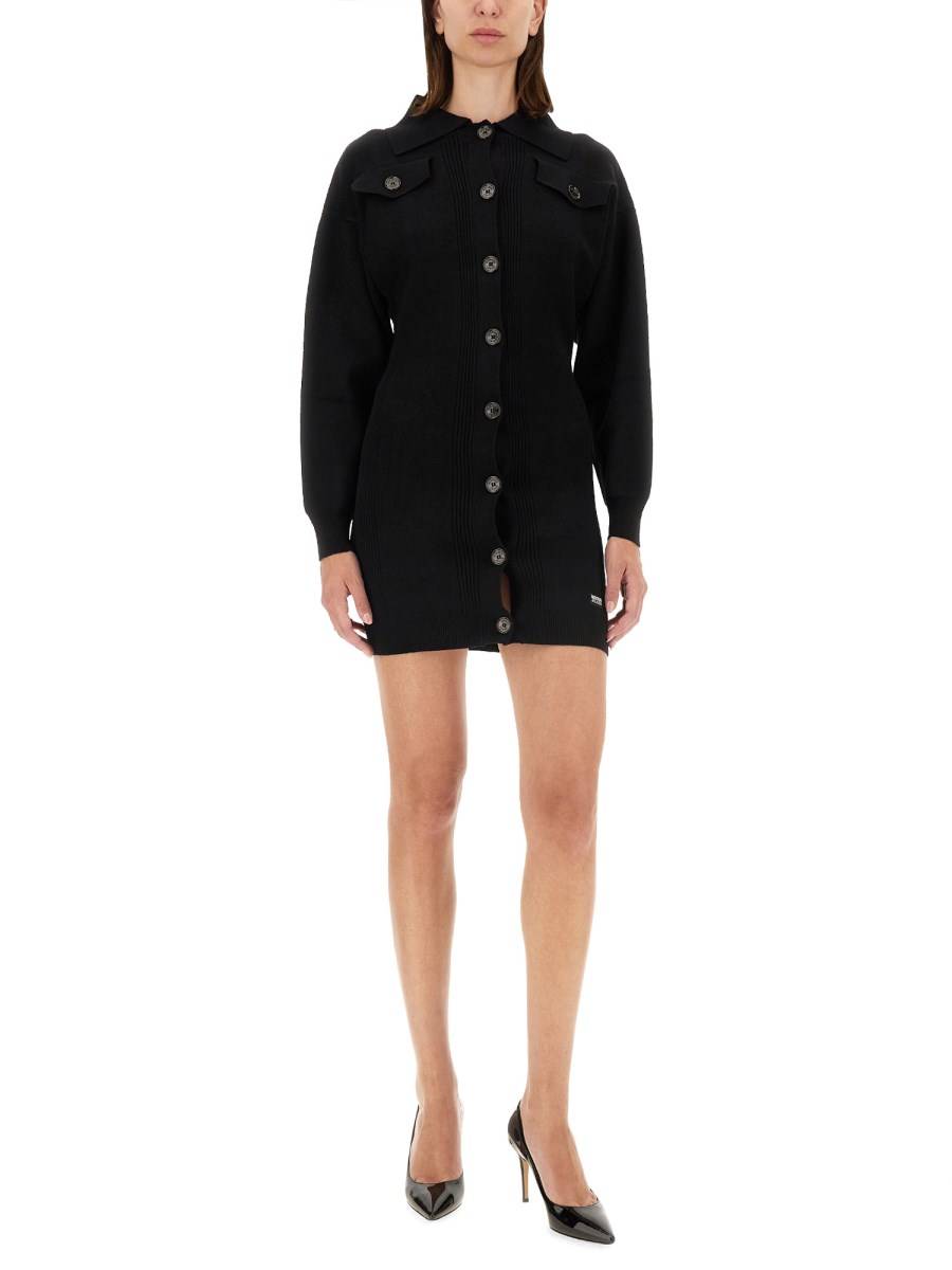 MOSCHINO JEANS ABITO MINI IN MAGLIA DI VISCOSA Sconti questo mese