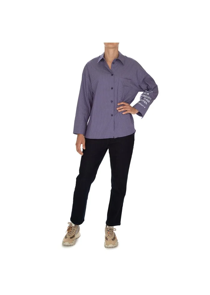 NOUMENO CONCEPT | CAMICIA A RIGHE VIOLA Promozione temporanea