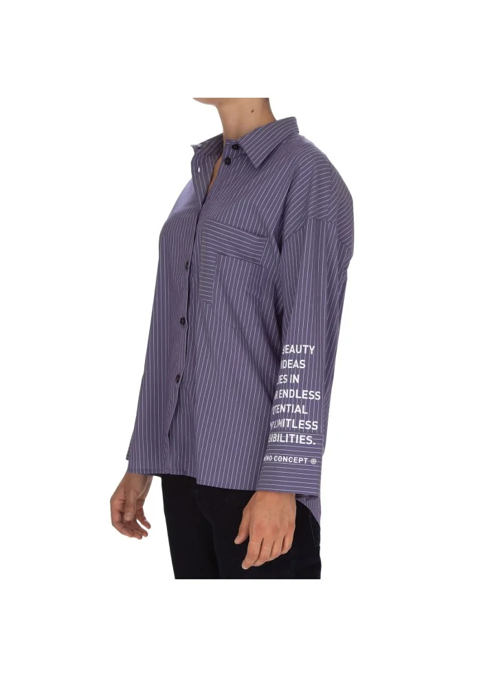 NOUMENO CONCEPT | CAMICIA A RIGHE VIOLA Promozione temporanea