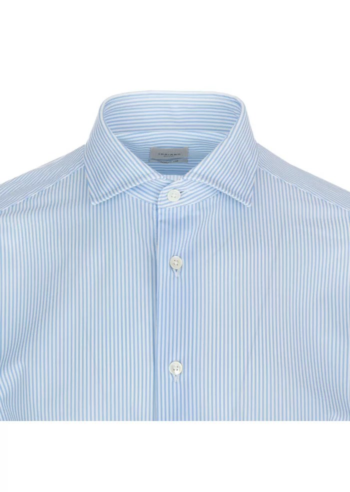 TRAIANO | CAMICIA A RIGHE AZZURRO BIANCO Fino Al -60%