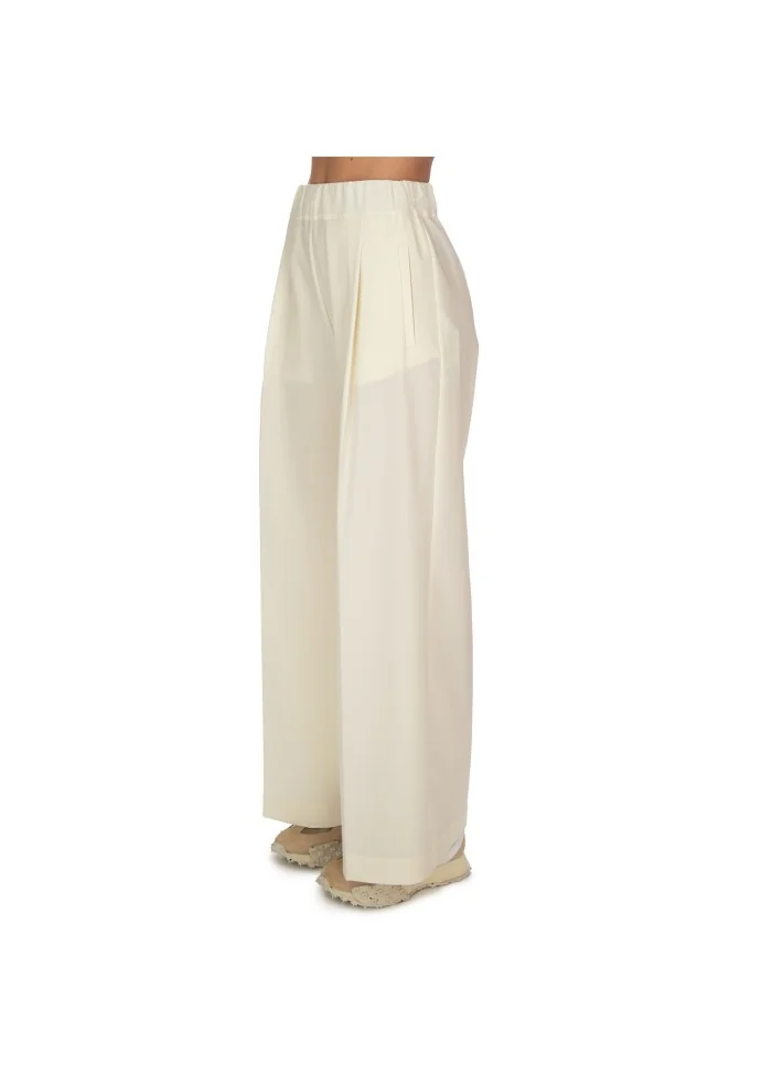 SEMICOUTURE | PANTALONI GAMBA LARGA BIANCO PANNA Outlet
