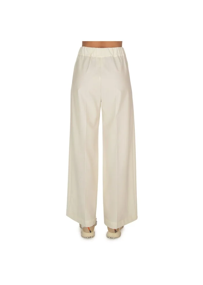 SEMICOUTURE | PANTALONI GAMBA LARGA BIANCO PANNA Outlet